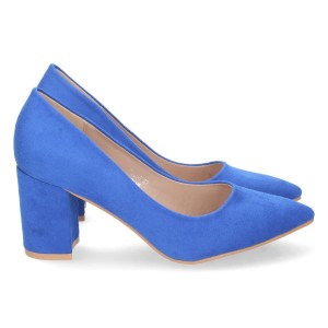 Zapato de Tacon con Punta Fina azul